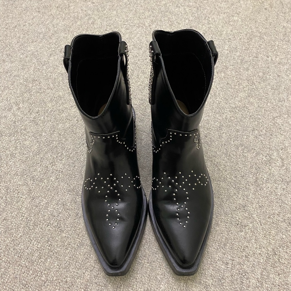 H&M Black Ankle Boots with Silver Studs